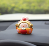 国潮兔儿爷创意礼物市集车载内饰树脂中控台汽车摆件